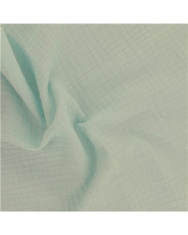 Tissu double gaze Francine vert d'eau au mètre