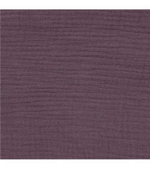 Tissu double gaze Francine violet lavande au mètre