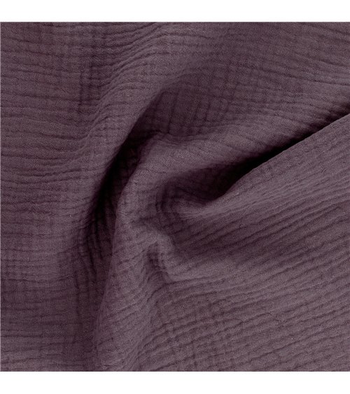 Tissu double gaze Francine violet lavande au mètre