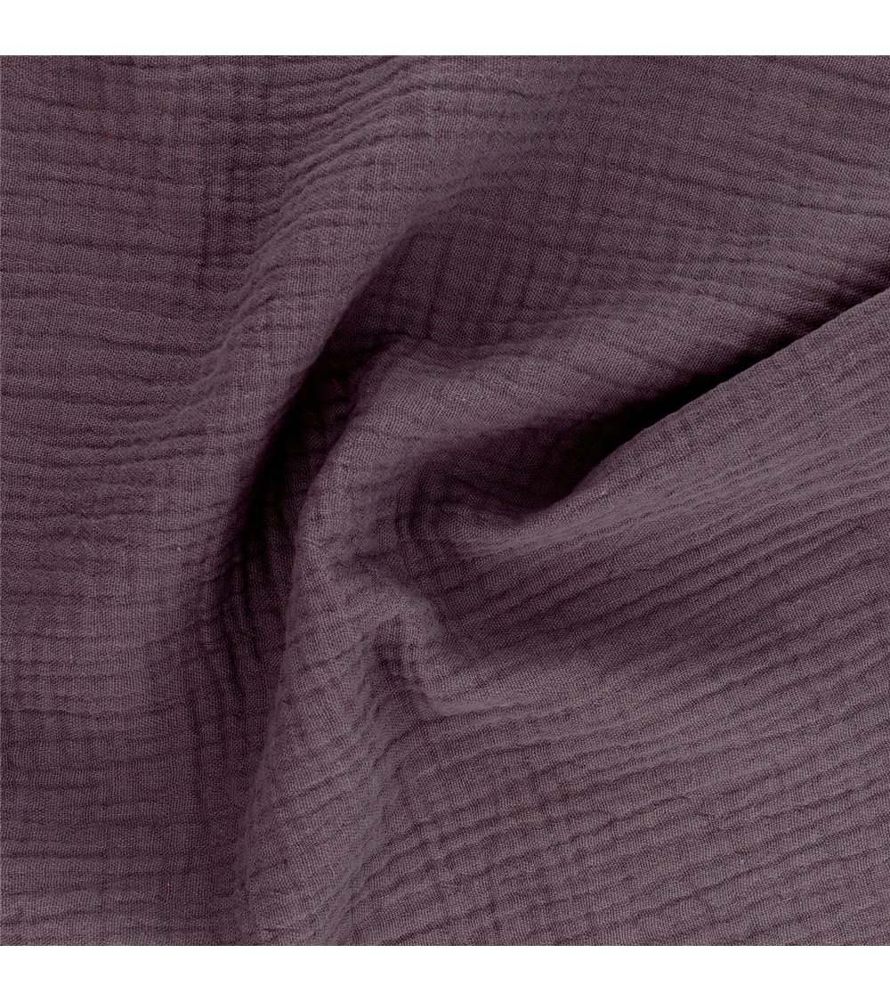 Tissu double gaze Francine violet lavande au mètre