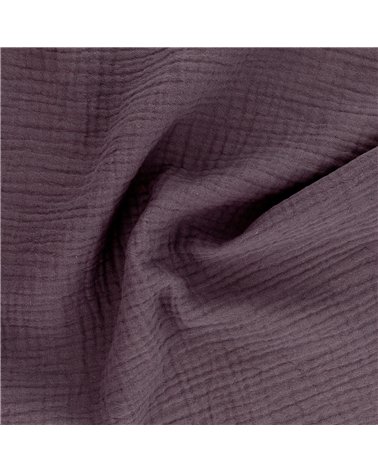 Tissu double gaze Francine violet lavande au mètre