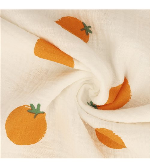 Tissu double gaze oranges 130gsm au mètre