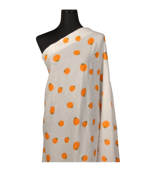 Tissu double gaze oranges 130gsm au mètre