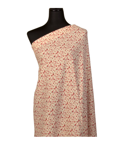 Flower printed double gauze fabric 130gsm red flower per meter