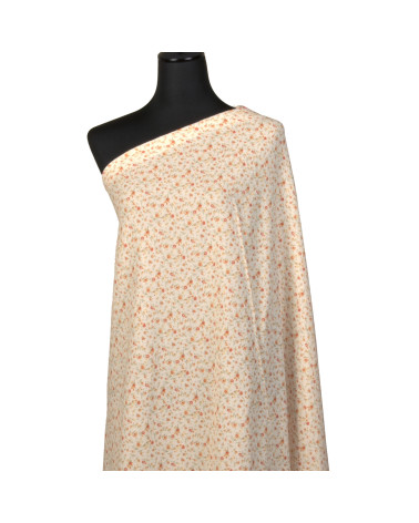 Flower printed double gauze fabric 130gsm orange flower by the meter