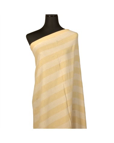 Tissu rayure double gaze 140gsm jaune pâle au mètre