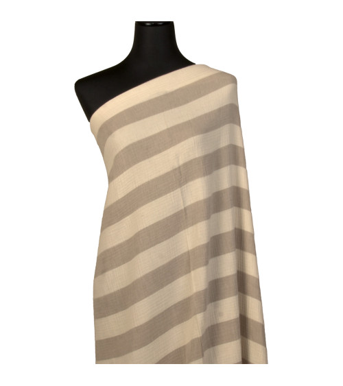 Tela de gasa doble a rayas 140gsm taupe por metro