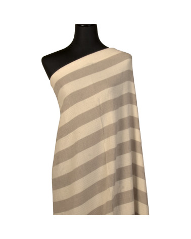 Tela de gasa doble a rayas 140gsm taupe por metro