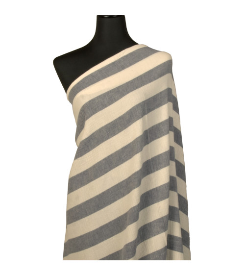 Navy double gauze stripe fabric 140gsm per meter