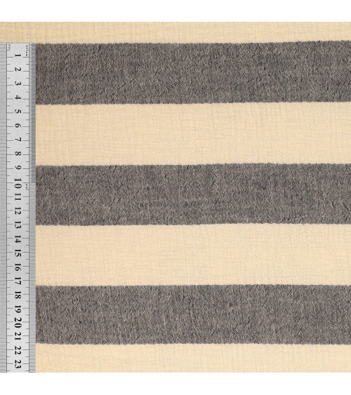 Marineblauer Doppelgaze-Streifenstoff, 140 g/m² pro Meter