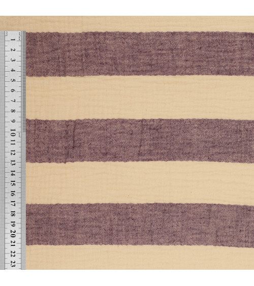 140gsm purple double gauze stripe fabric by the meter