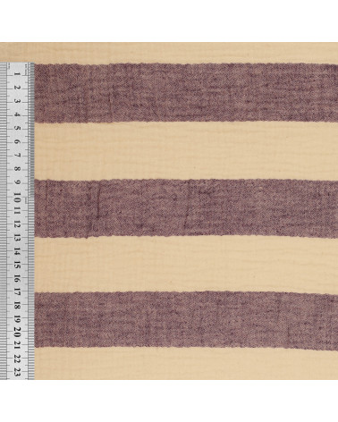 140gsm purple double gauze stripe fabric by the meter