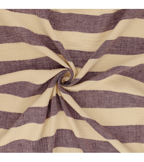 140gsm purple double gauze stripe fabric by the meter