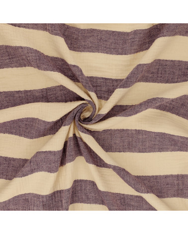 140gsm purple double gauze stripe fabric by the meter