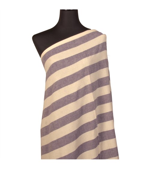 Tissu rayure double gaze 140gsm violet au mètre