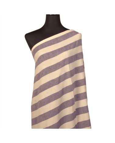Tissu rayure double gaze 140gsm violet au mètre