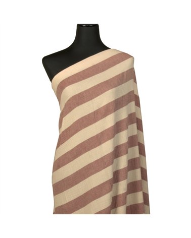 Tissu rayure double gaze 140gsm rouille au mètre