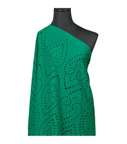 Broderie anglaise 100% coton grandes arabesques nil au mètre