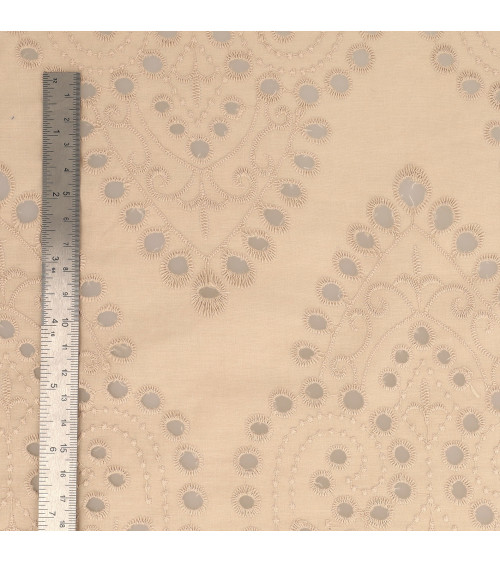 Ricamo inglese 100% cotone arabeschi grandi in stucco al metro