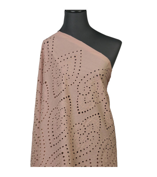 Bordado inglés 100% algodón arabescos grandes masilla al metro