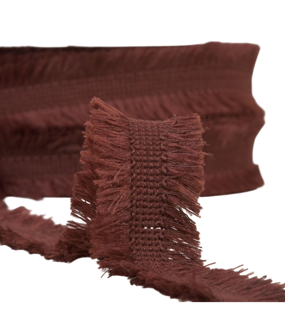 25m spool double fringe 29mm dark brown