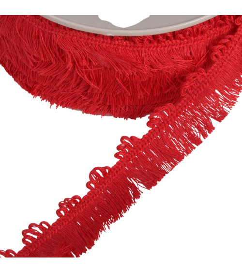 25m spool with 25mm burgundy picot fringe