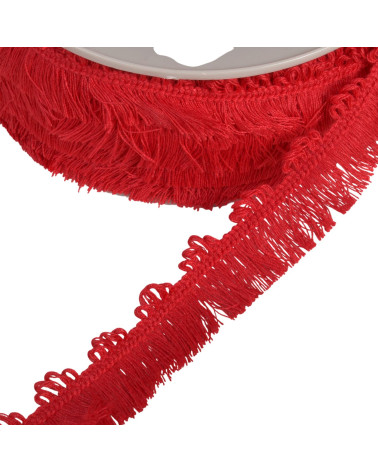 Bobina de 25m con fleco picot burdeos de 25mm