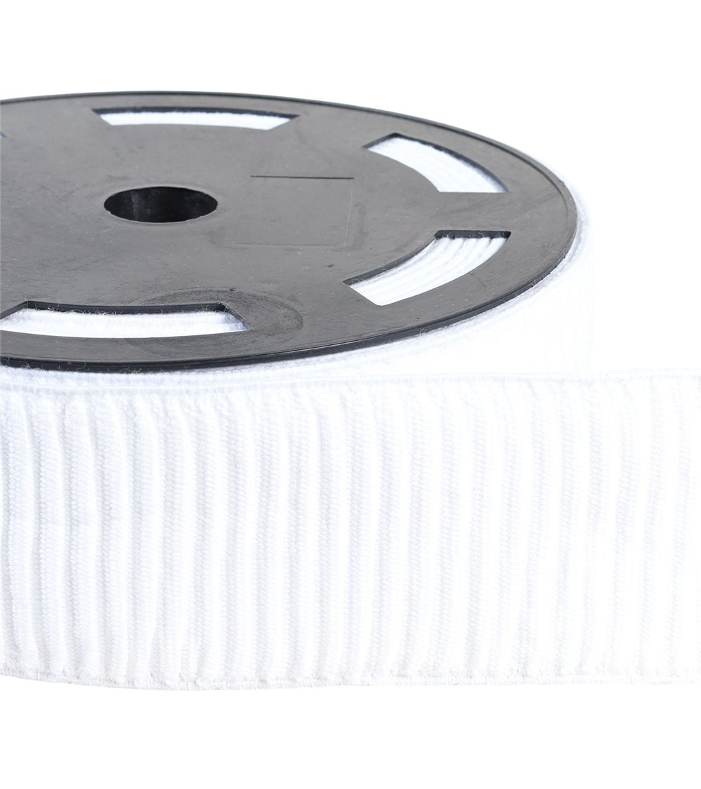 Bobine 10m élastique monte jupe coton 70mm blanc