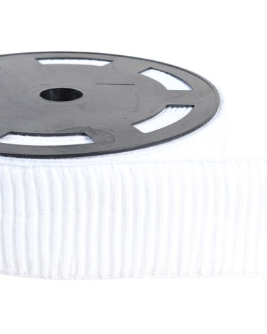 10m spool of elastic rises cotton skirt 70mm white