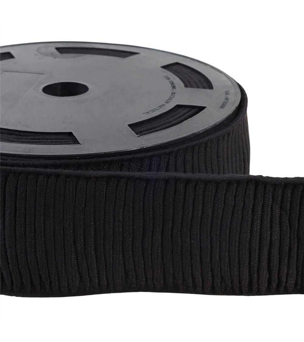 Bobine 10m élastique monte jupe coton 70mm noir