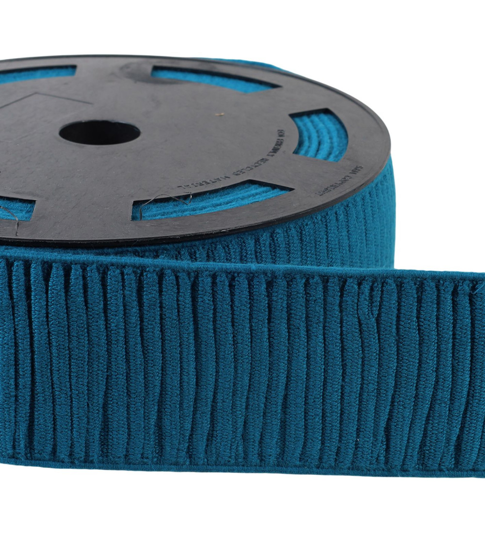 Bobina da 10 m di gonna in cotone con vita elastica da 70 mm blu anatra