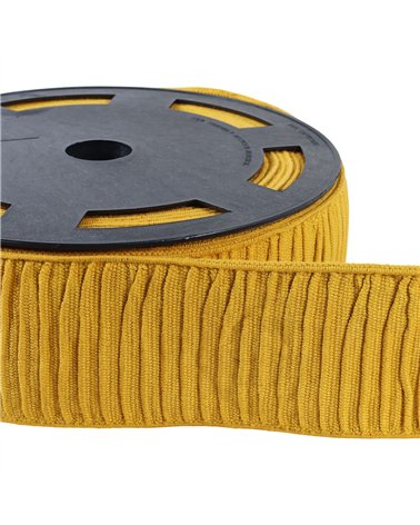 Bobine 10m élastique monte jupe coton 70mm jaune or
