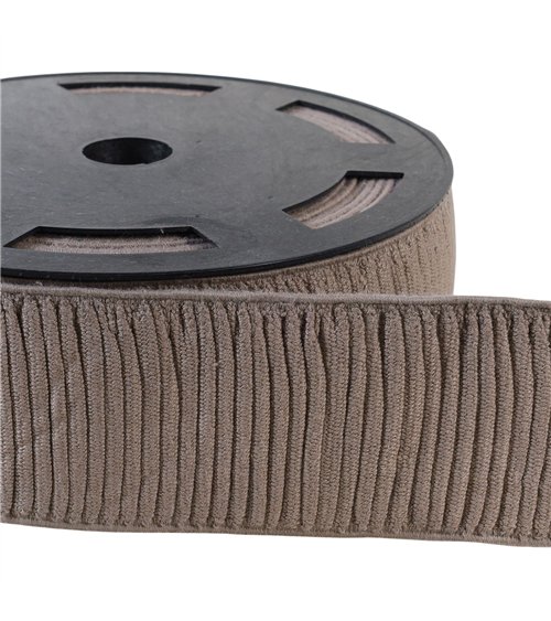 Bobine 10m élastique monte jupe coton 70mm marron chocolat