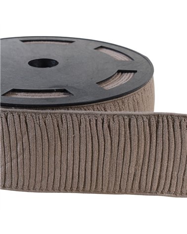 Bobine 10m élastique monte jupe coton 70mm marron chocolat