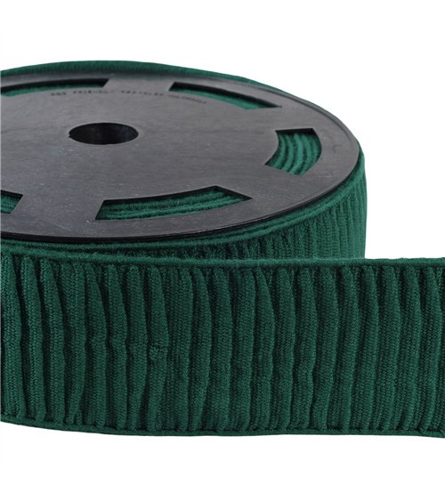 Bobine 10m élastique monte jupe coton 70mm vert bouteille