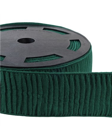 Bobine 10m élastique monte jupe coton 70mm vert bouteille