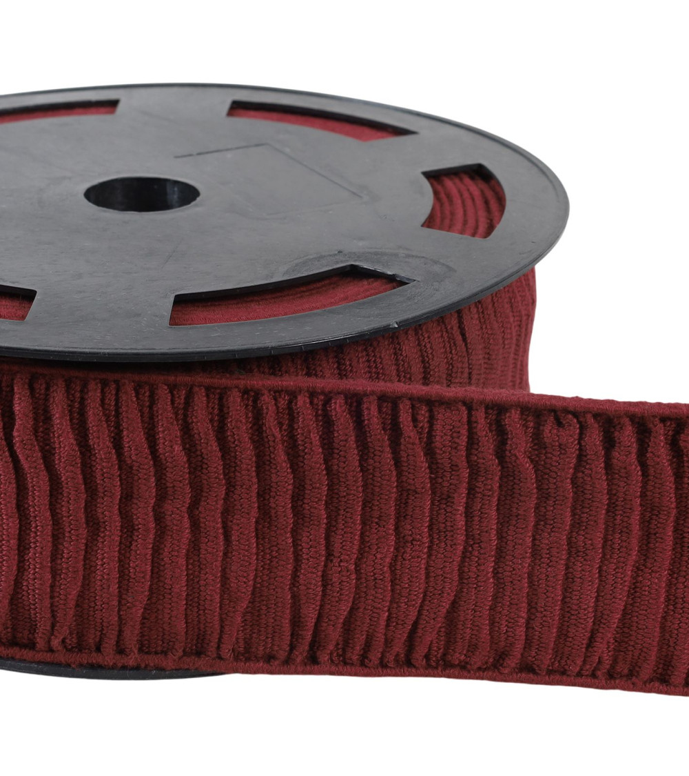 10m spool of elastic rises cotton skirt 70mm burgundy