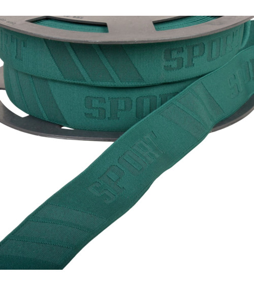 Bobina de 20m de elástico deportivo gofrado 32mm verde caqui