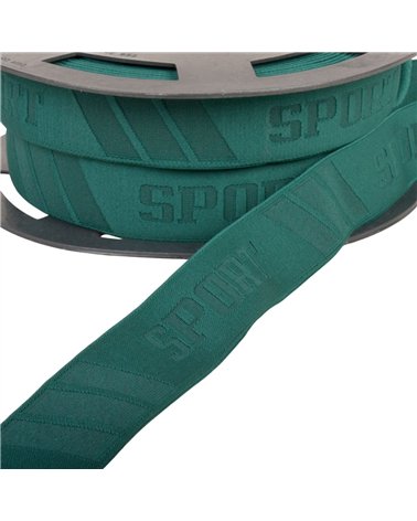 Bobine 20m élastique sport en relief 32mm vert kaki