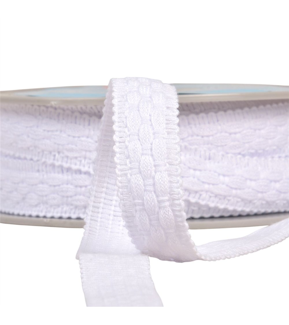 Bobine 15m lézarde surpiquée 19mm blanc