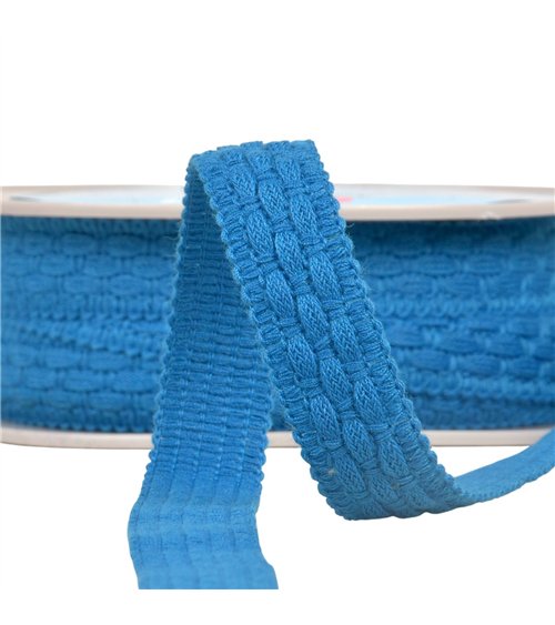 Bobine 15m lézarde surpiquée 19mm bleu acier