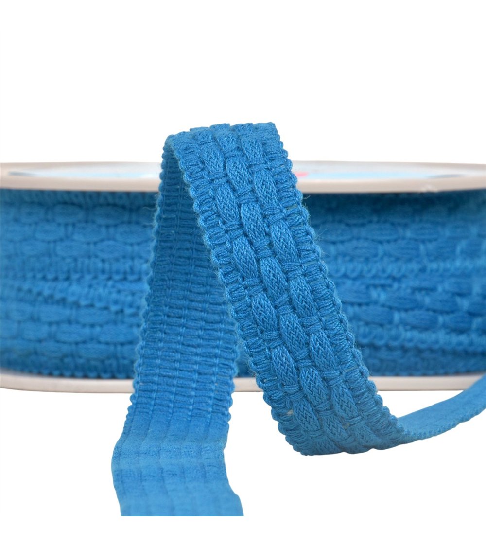 Bobine 15m lézarde surpiquée 19mm bleu acier