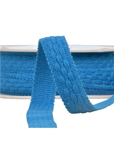 Bobine 15m lézarde surpiquée 19mm bleu acier