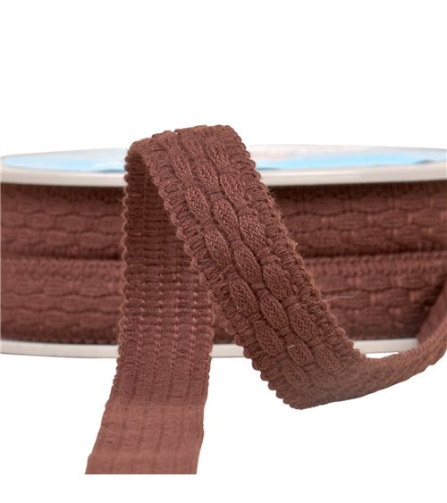 Bobine 15m lézarde surpiquée 19mm marron foncé