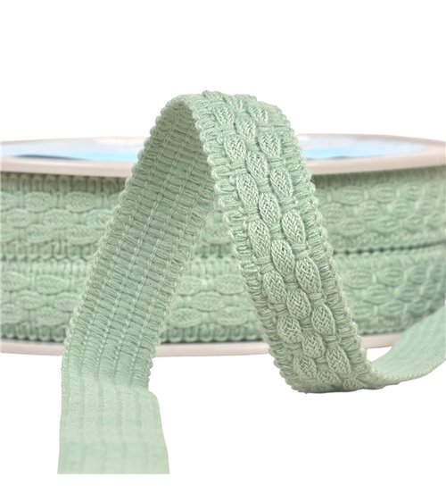 Bobine 15m lézarde surpiquée 19mm vert kaki clair