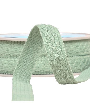 Bobine 15m lézarde surpiquée 19mm vert kaki clair