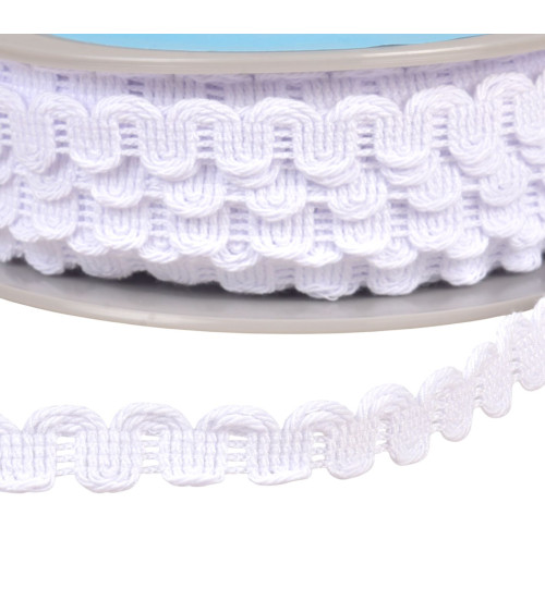 25m reel with 15mm white wave braid