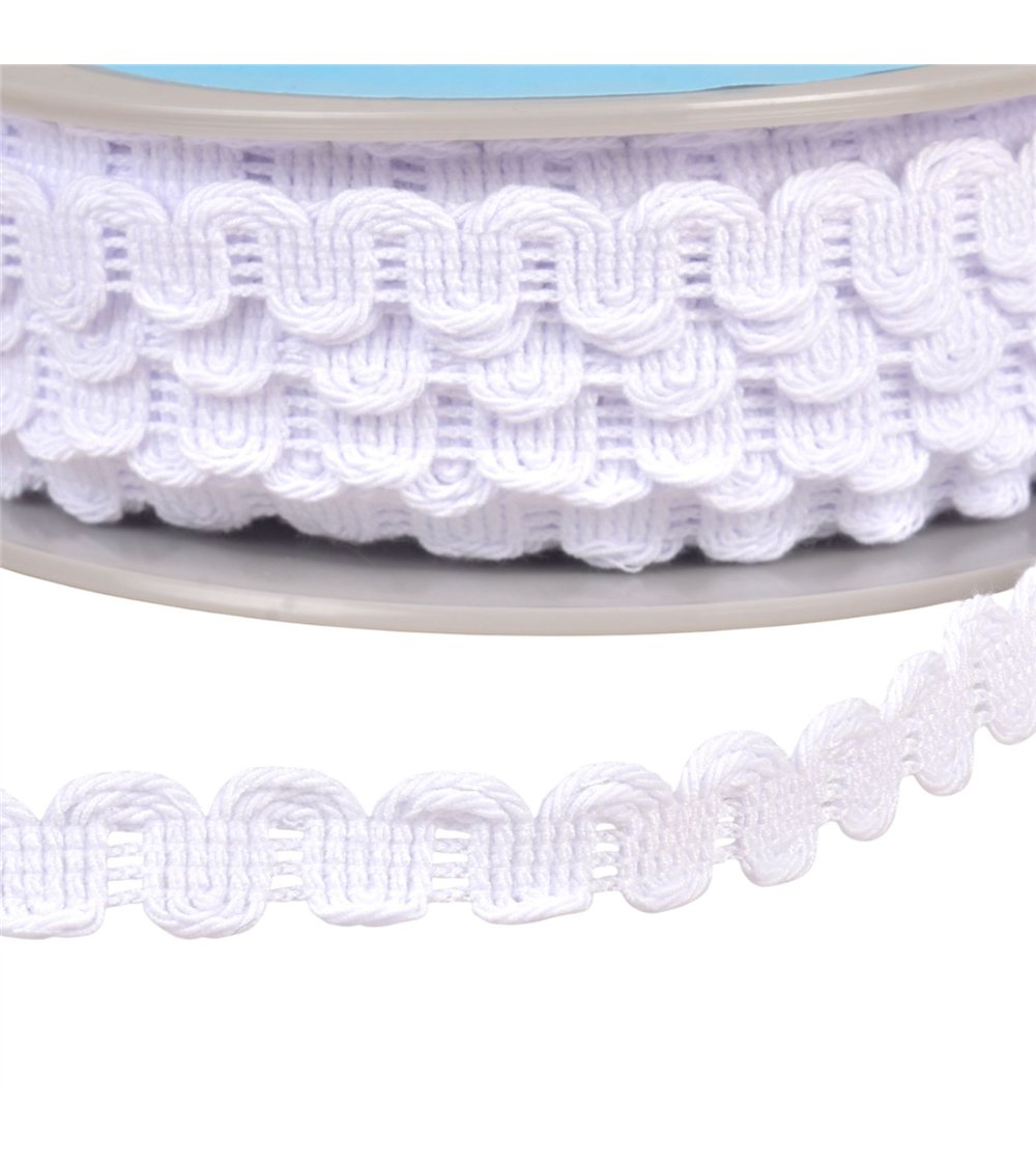 Bobine 25m galon vagues 15mm blanc