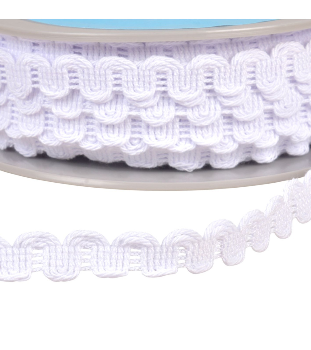 Carrete de 25m con trenza ondulada blanca de 15mm