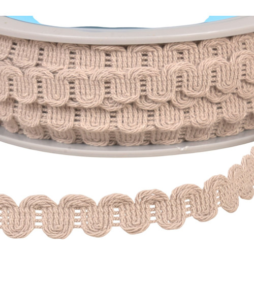 25m reel with 15mm beige wave braid